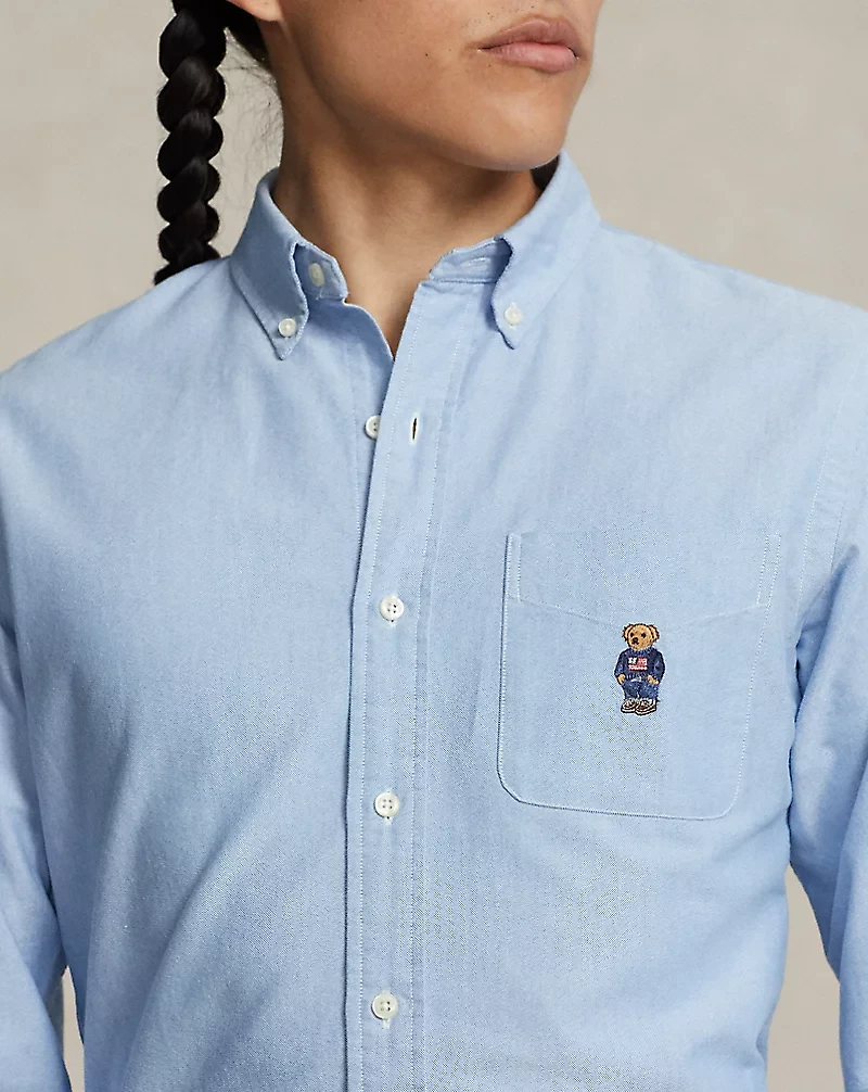 Custom Fit Polo Bear Oxford Shirt