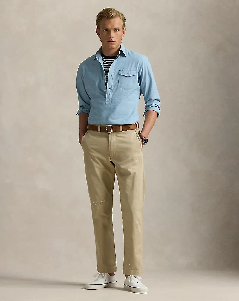 Classic Fit Chambray Popover Shirt