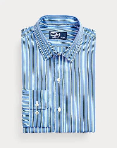 Classic Fit Striped Poplin Shirt