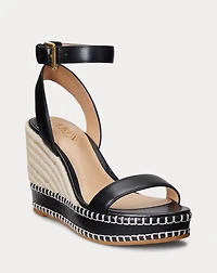 Hilarie Burnished Leather Espadrille