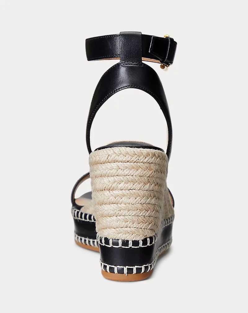 Hilarie Burnished Leather Espadrille
