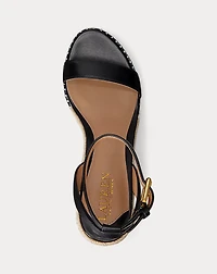 Hilarie Burnished Leather Espadrille