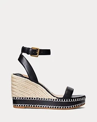 Hilarie Burnished Leather Espadrille