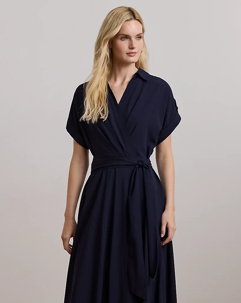 Belted Crepe Dress