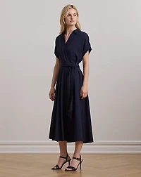 Belted Crepe Dress