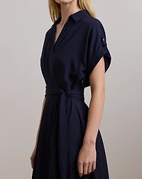 Belted Crepe Dress