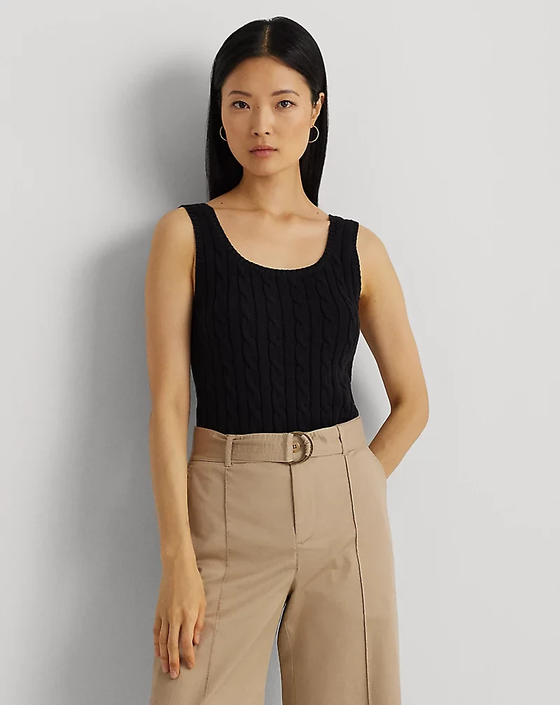 Cable-Knit Sleeveless Sweater