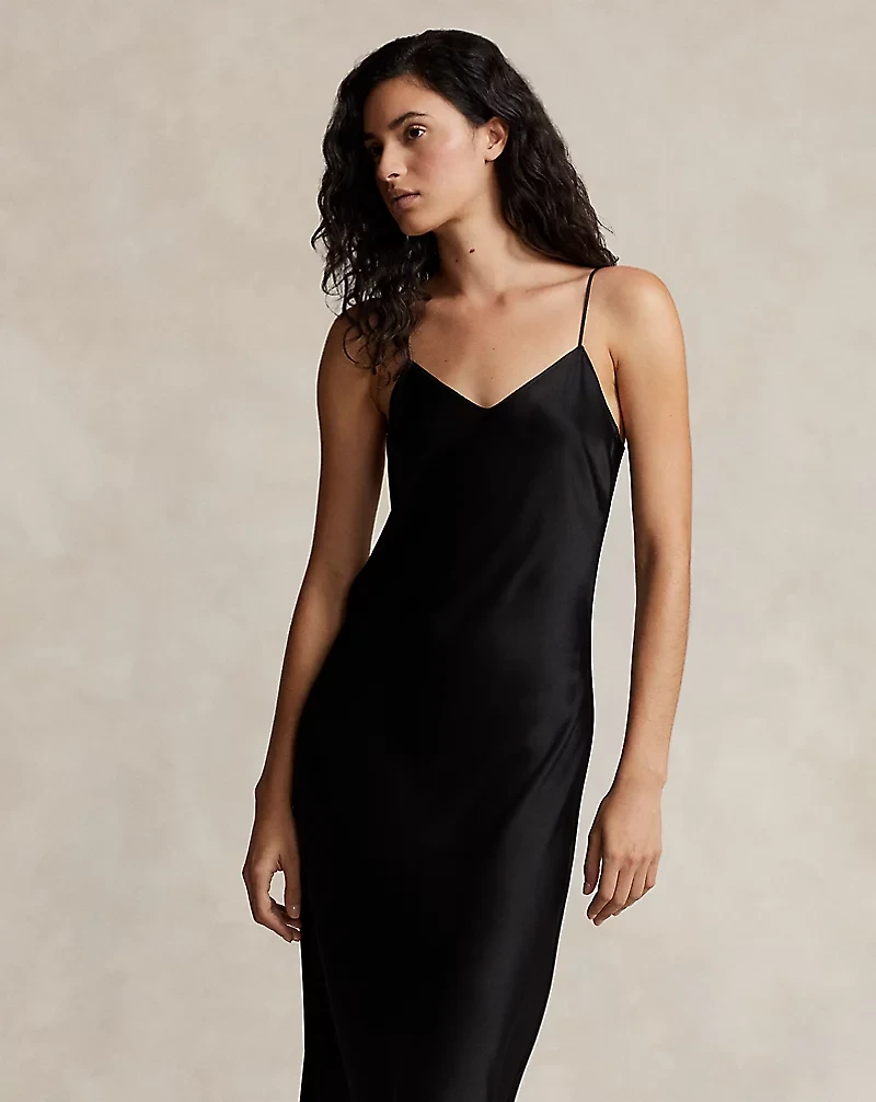 Satin Midi Slip Dress
