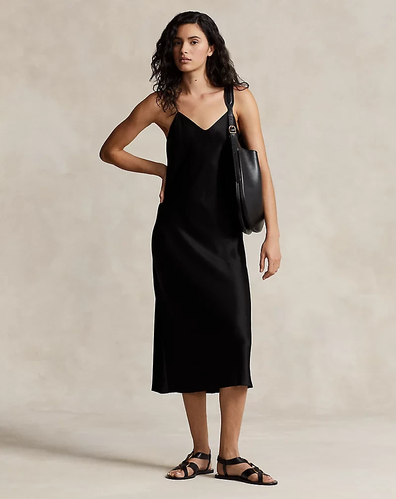 Satin Midi Slip Dress