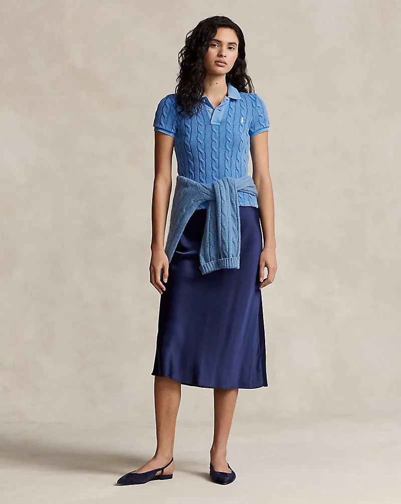 Cable-Knit Polo Shirt