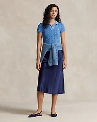 Cable-Knit Polo Shirt
