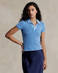 Cable-Knit Polo Shirt