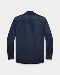 Indigo Cotton-Linen Sateen Workshirt
