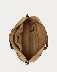 Leather-Trim Canvas Briefcase