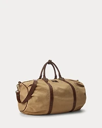 Leather-Trim Canvas Duffel