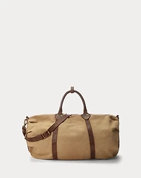 Leather-Trim Canvas Duffel