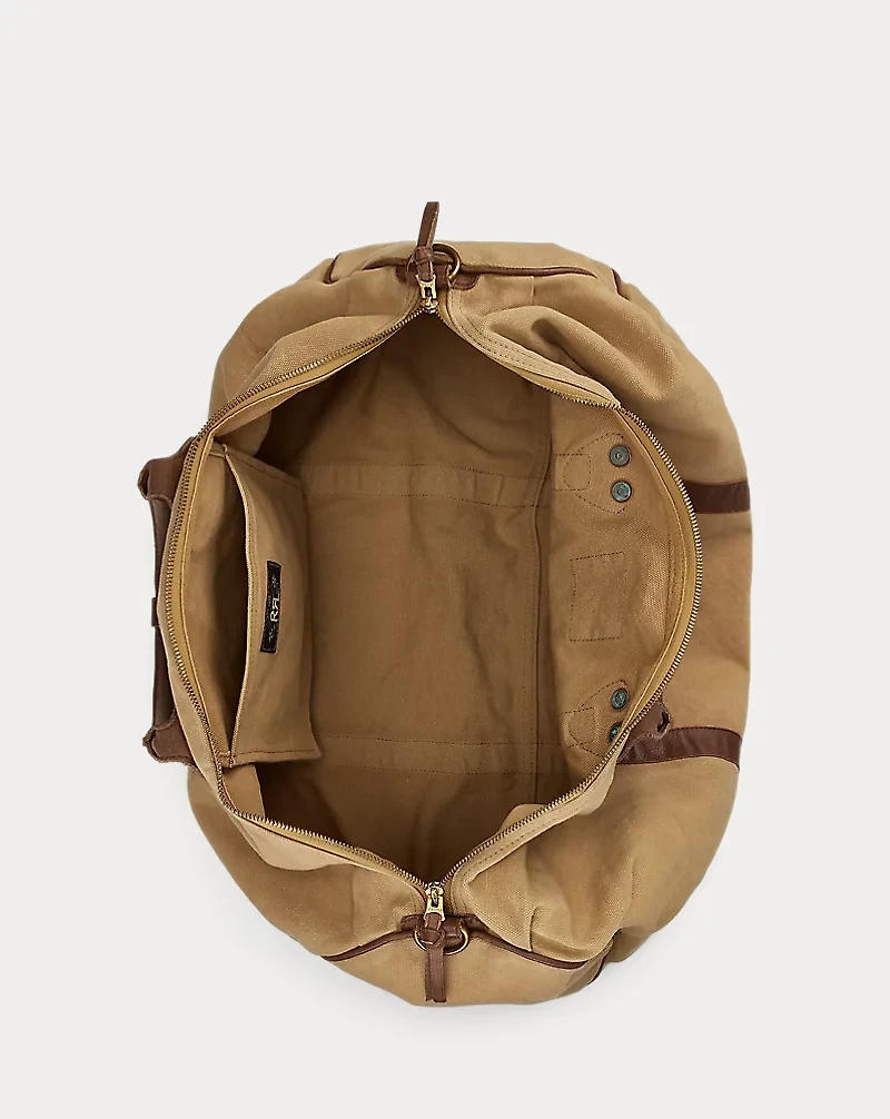 Leather-Trim Canvas Duffel