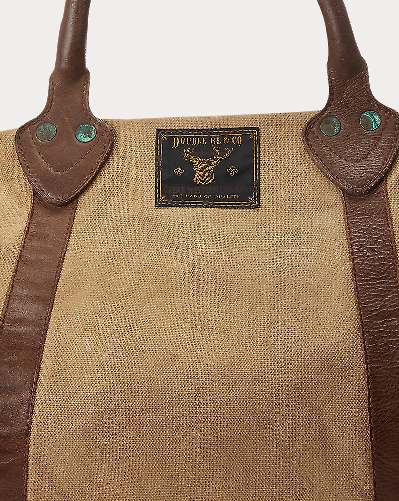 Leather-Trim Canvas Duffel