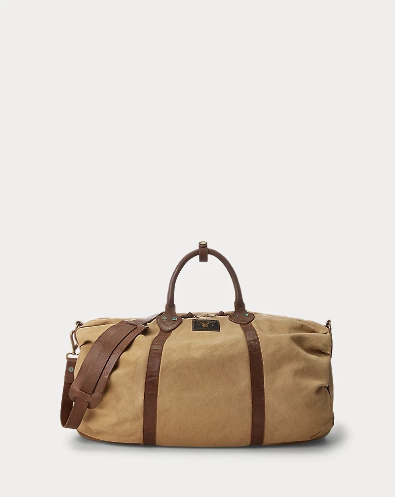 Leather-Trim Canvas Duffel