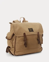 Leather-Trim Canvas Backpack