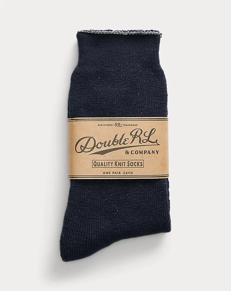 Heathered Stretch Cotton-Blend Socks