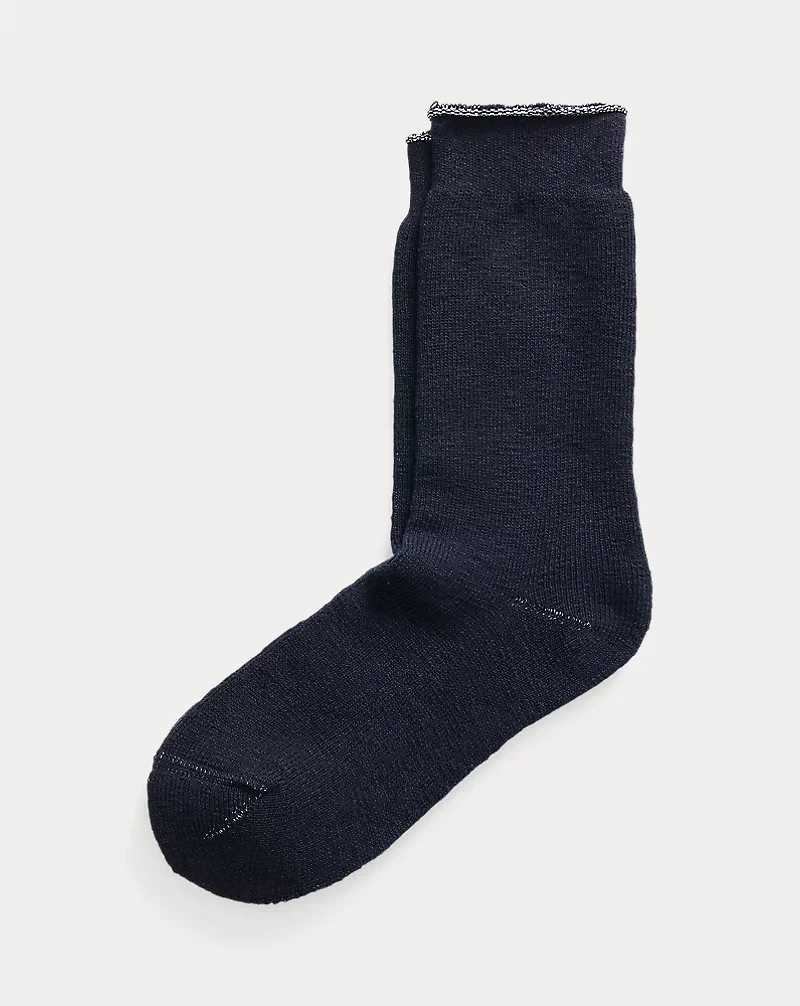 Heathered Stretch Cotton-Blend Socks