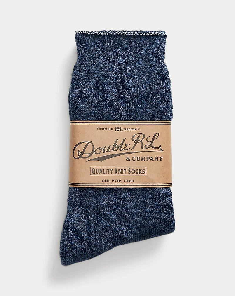 Heathered Stretch Cotton-Blend Socks