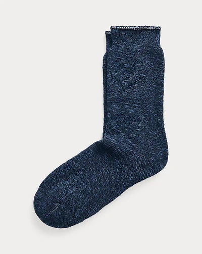 Heathered Stretch Cotton-Blend Socks