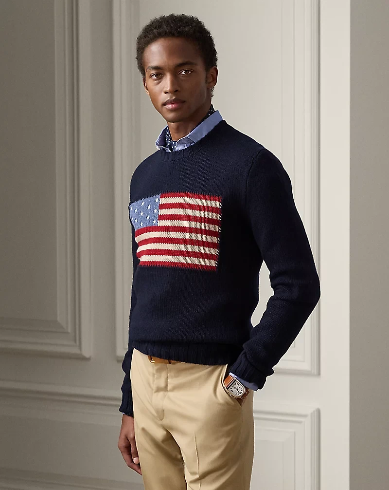 Flag Cashmere Crewneck Sweater