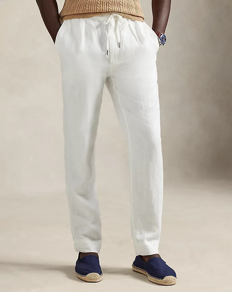 Lateef Slim Tapered Fit Linen Pant