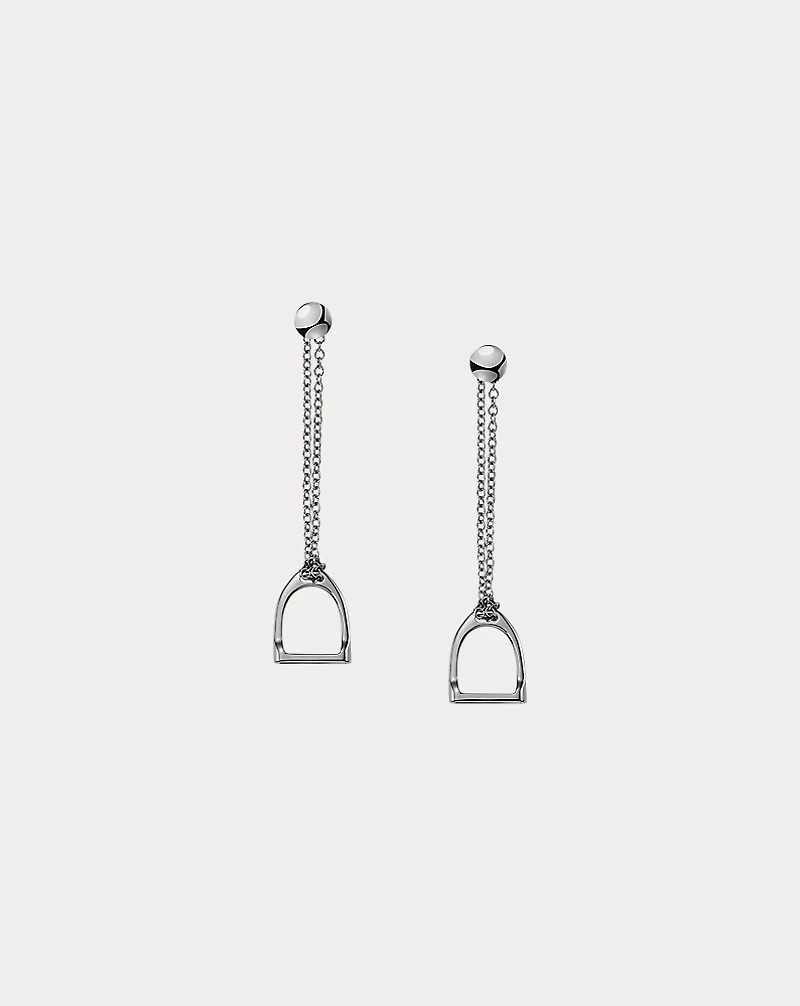 Sterling Silver Stirrup Chain Earrings