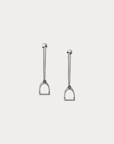 Sterling Silver Stirrup Chain Earrings