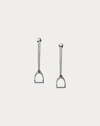 Sterling Silver Stirrup Chain Earrings