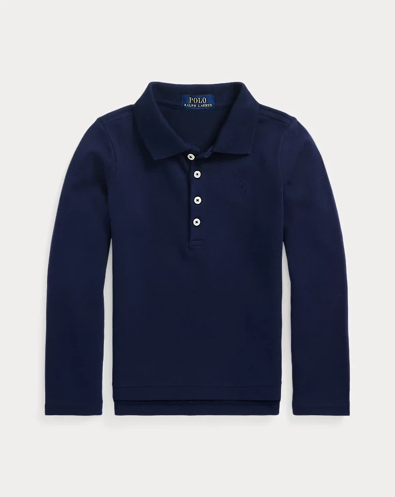 Mesh Uniform Long-Sleeve Polo Shirt