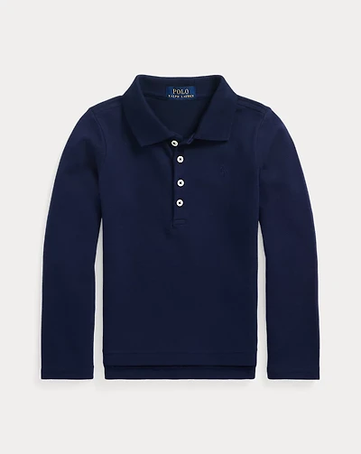 Mesh Uniform Long-Sleeve Polo Shirt