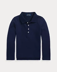Mesh Uniform Long-Sleeve Polo Shirt