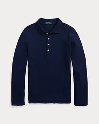 Mesh Uniform Long-Sleeve Polo Shirt