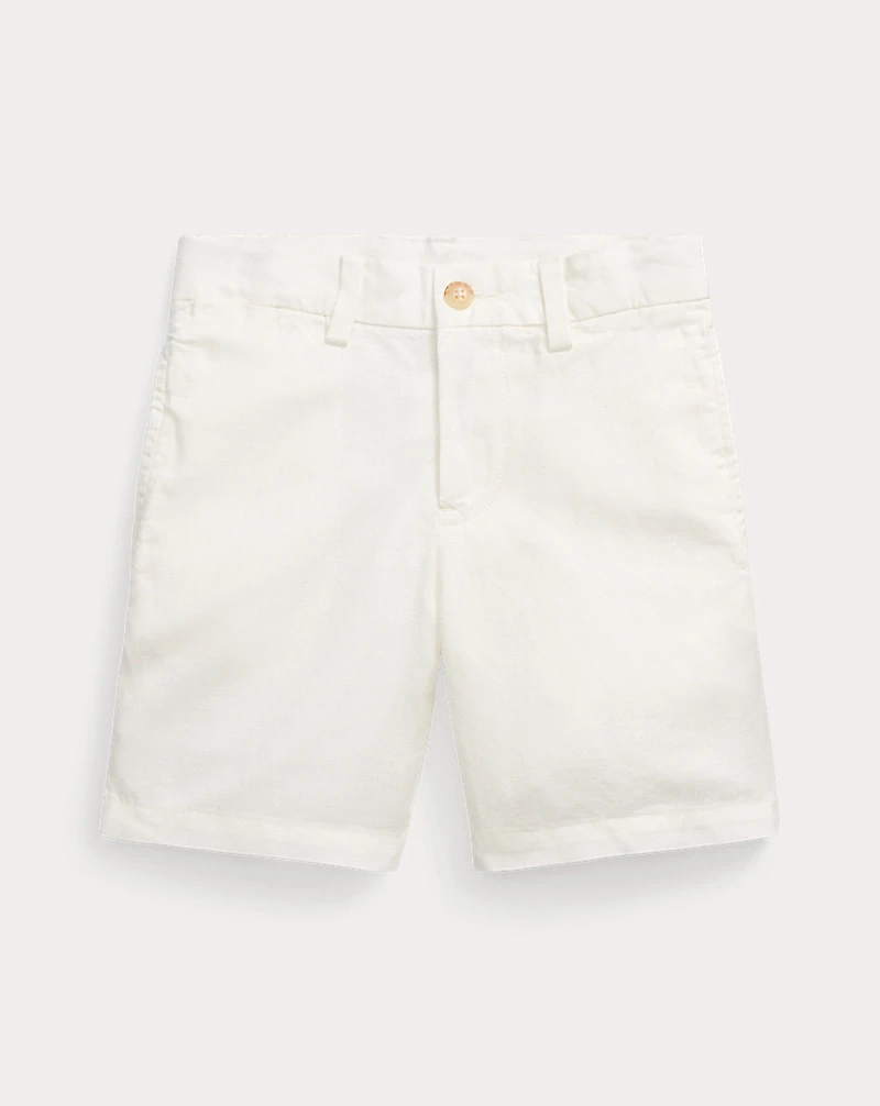 Straight Fit Linen-Cotton Short