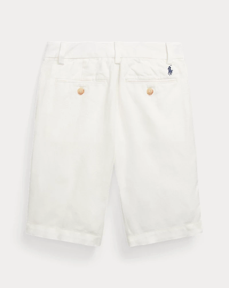 Straight Fit Linen-Cotton Short