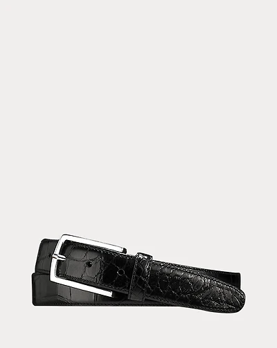 Alligator Sterling-Buckle Belt