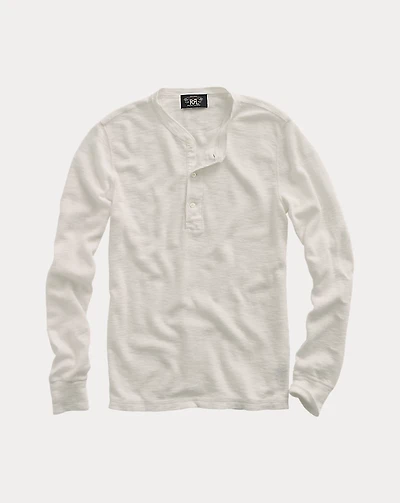 Waffle-Knit Henley Shirt