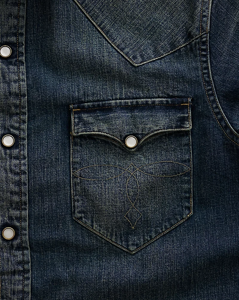 Slim Fit Denim Western Shirt