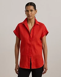 Relaxed Fit Linen Short-Sleeve Shirt