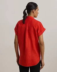 Relaxed Fit Linen Short-Sleeve Shirt