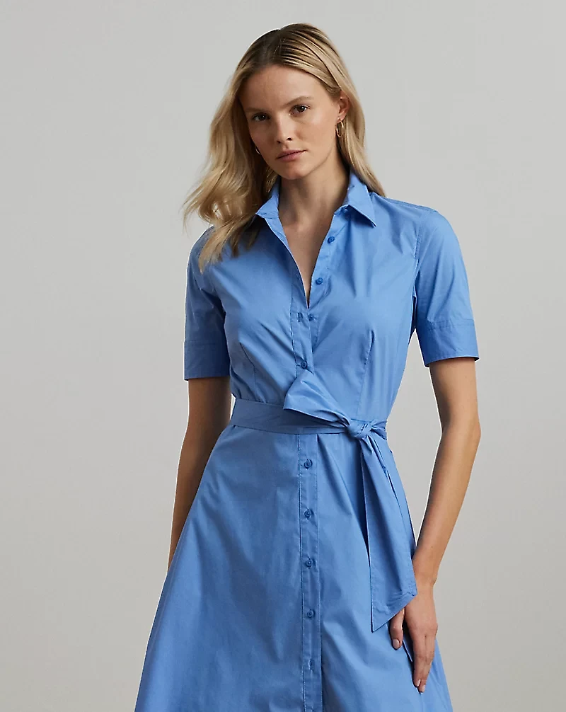 Cotton-Blend Shirtdress