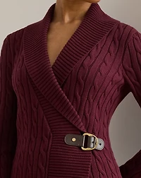 Buckle-Trim Cotton Sweater