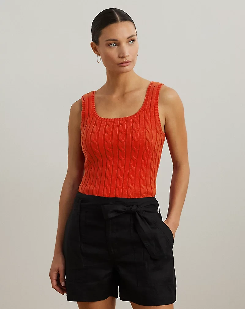 Cable-Knit Sleeveless Sweater