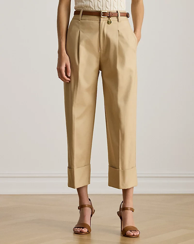 Double-Faced Stretch Cotton Ankle Pant