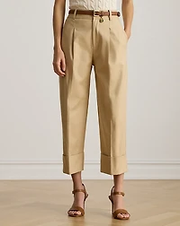 Double-Faced Stretch Cotton Ankle Pant