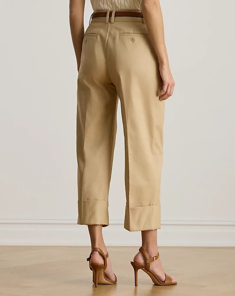 Double-Faced Stretch Cotton Ankle Pant
